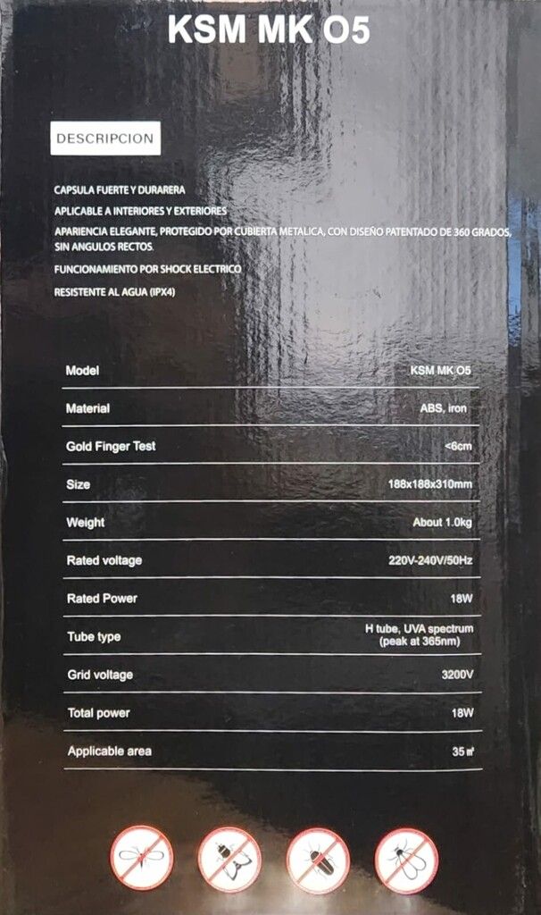 MOSQUITO KILLER lampara mata moscas y mosquitos ksmmk05 - Imagen 3