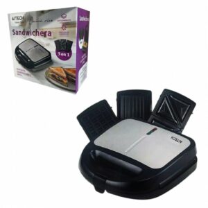 Sandwichera Waflera Grill Aitech Eléctrica 3 En 1 Antiadherente AIHG250652N