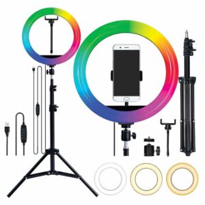 Aro De Luz Led Aitech 26CM Luz Led RGB Con Tripode