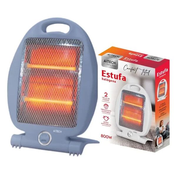 Estufa Halogena Aitech 2 Velas 800W