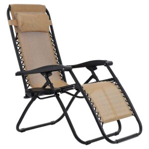 Reposera / Sillon Garden Life Gravedad Cero Con Apoya Vasos