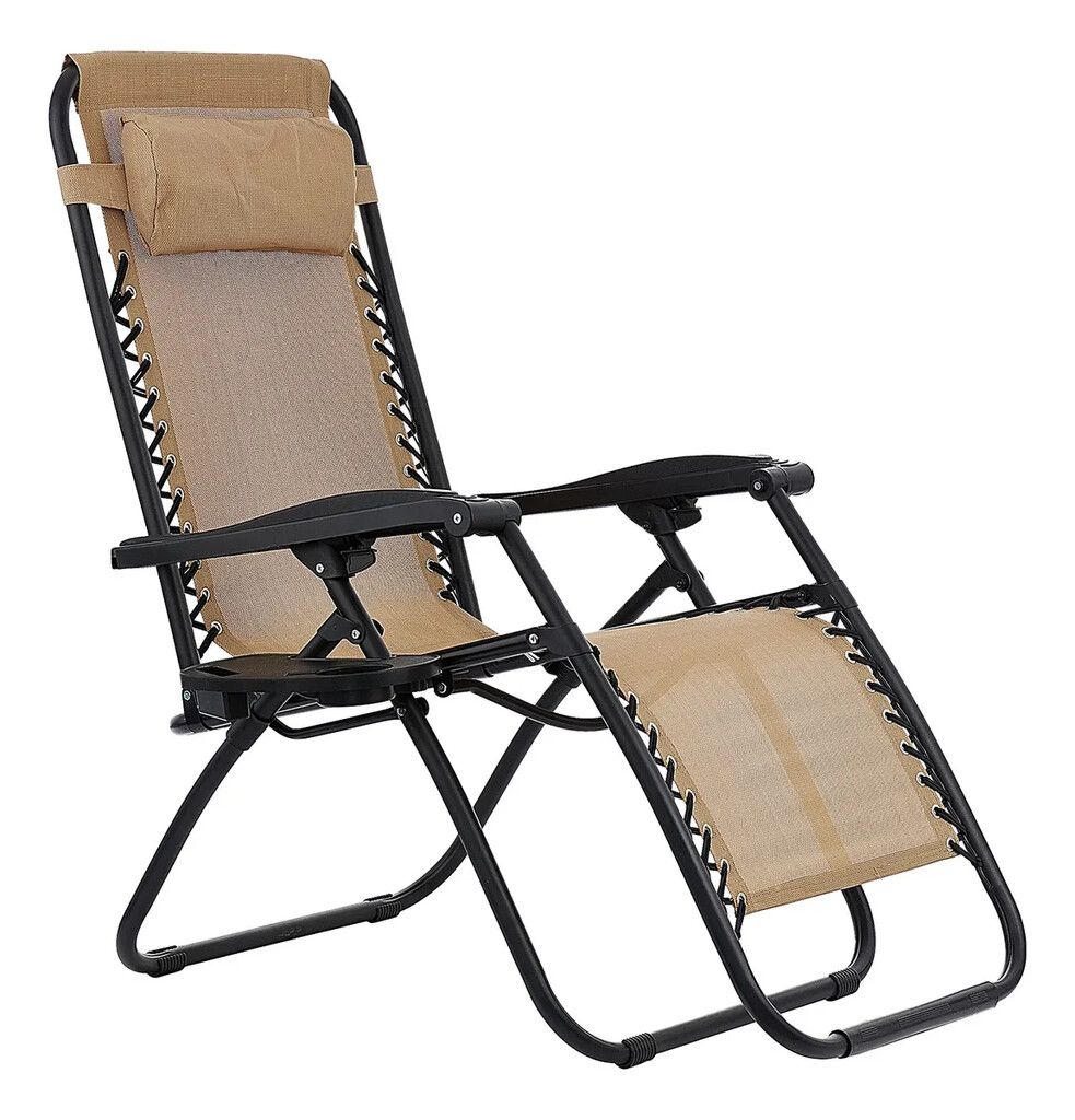 Reposera / Sillon Garden Life Gravedad Cero Con Apoya Vasos