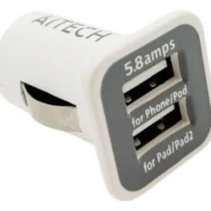 Cargador Tipo C 12V Aitech 5.8A 2 USB AICC020223B