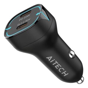 Cargador 12V Aitech Carga Rapida 60W X2 USB -C AICC020219N