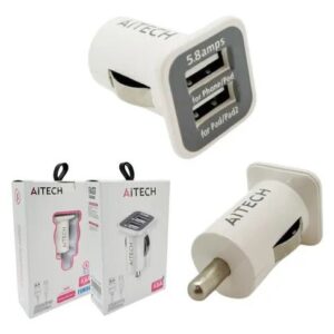 Cargador 12V Aitech Carga Rapida X2 USB 5.8A AICC020222B