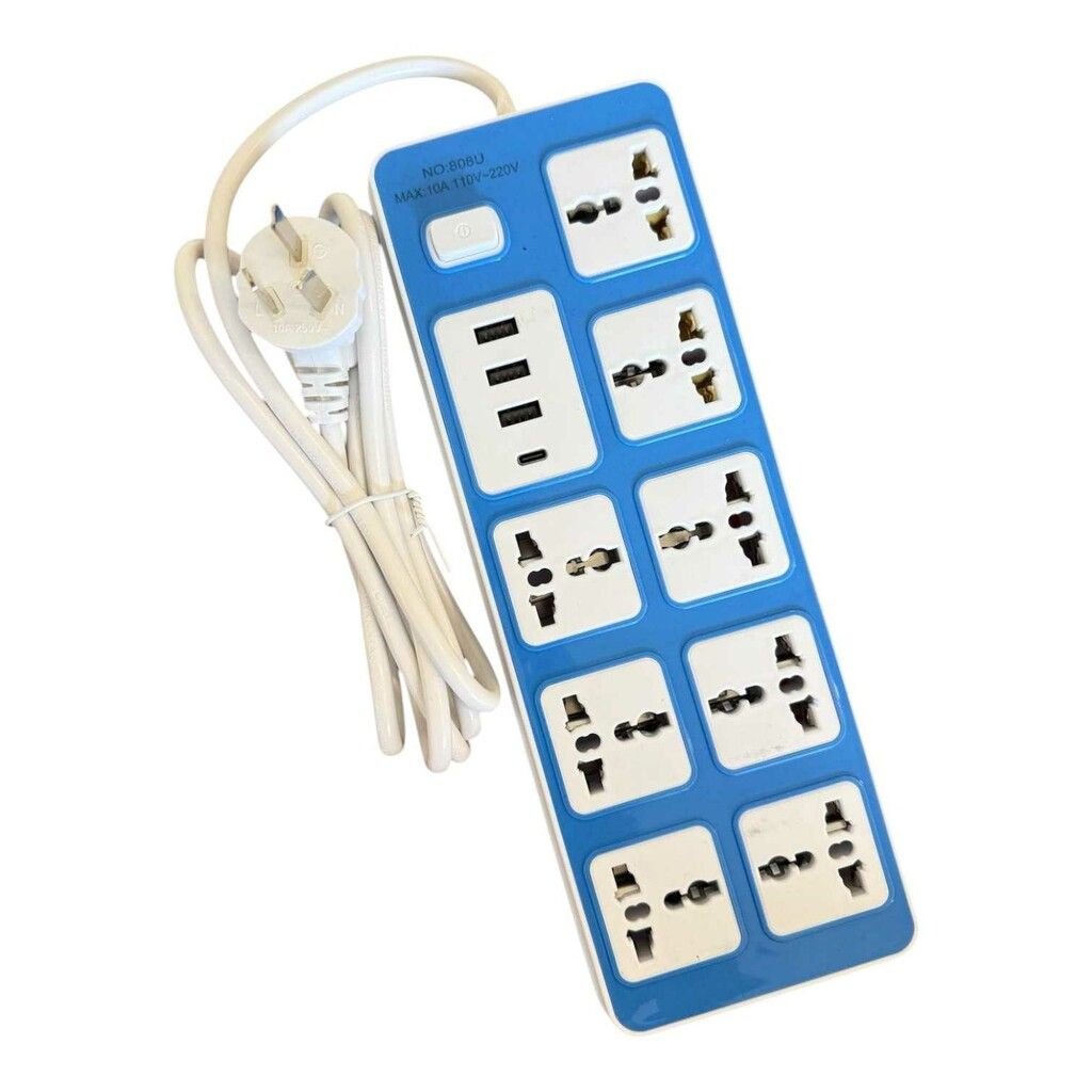 Zapatilla Carga Rapida 8 Tomas + 3 USB + 1 TIPO C