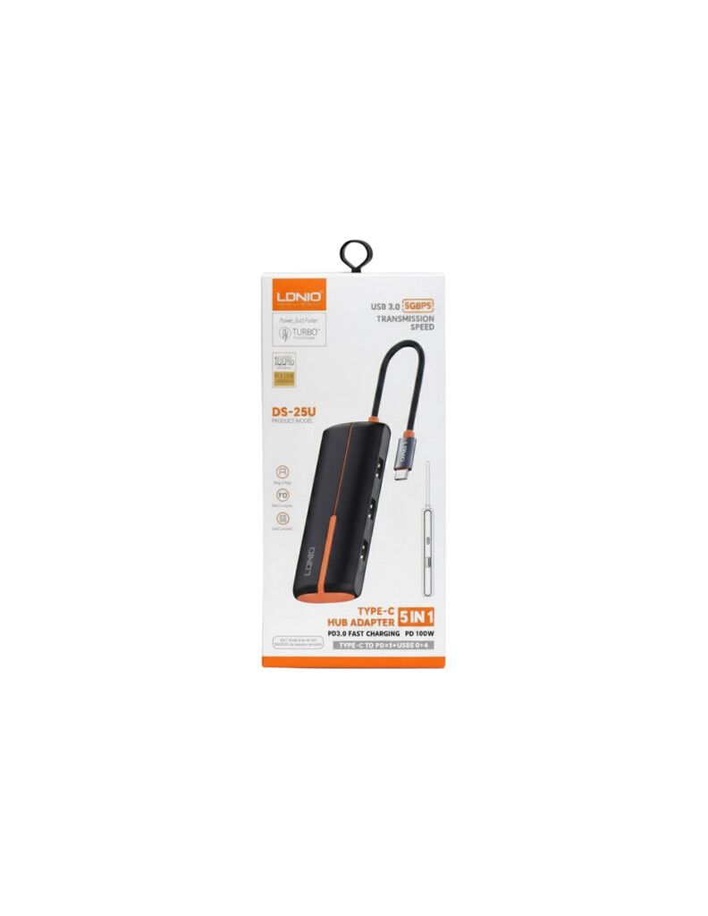 Adaptador HUB USB C A USB A/USB C LDNIO DS-25U - Imagen 2