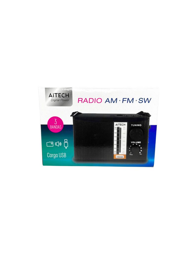 Radio FM/AM/SW Bateria Recargable Carga USB - Imagen 2